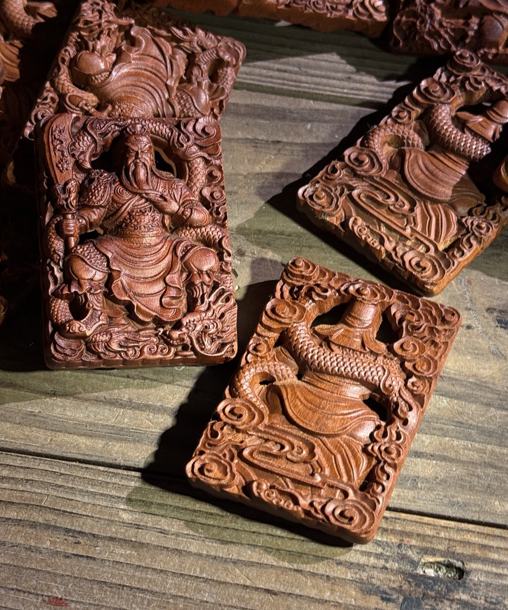 图片[2]-立刀关公招财护法枣木精雕道系平安无事牌-衔鳞集