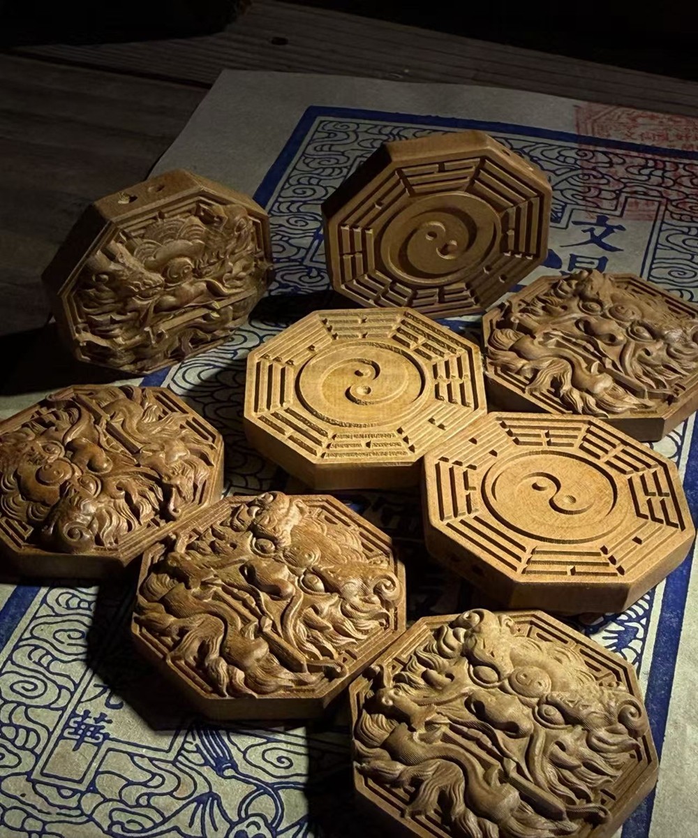 图片[3]-吞口怒目镇宅枣木精雕道系平安无事牌-衔鳞集