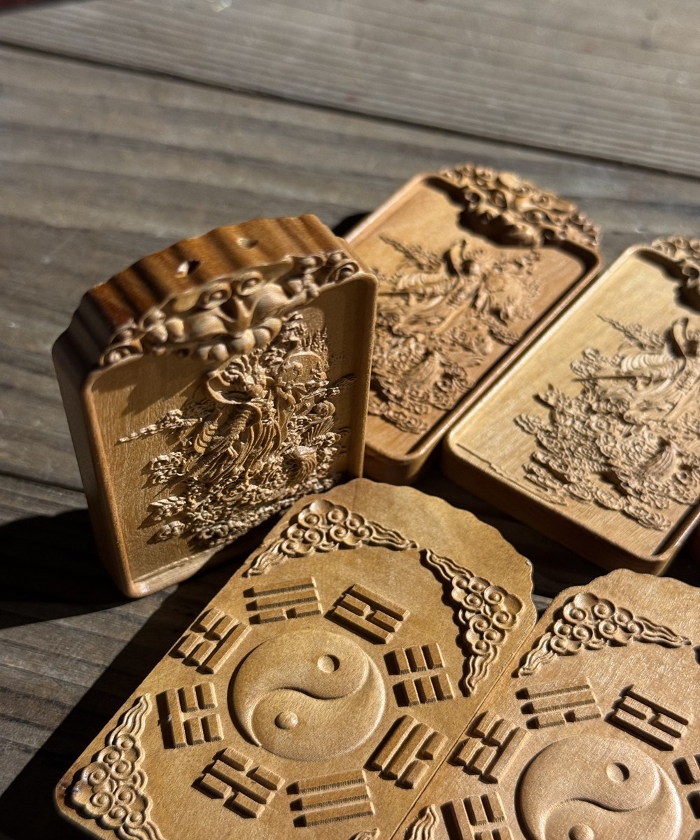 图片[4]-九天玄女八卦赐福枣木精雕道系平安无事牌-衔鳞集