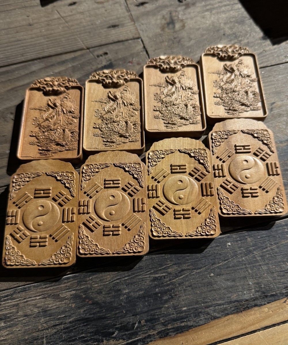 图片[5]-九天玄女八卦赐福枣木精雕道系平安无事牌-衔鳞集