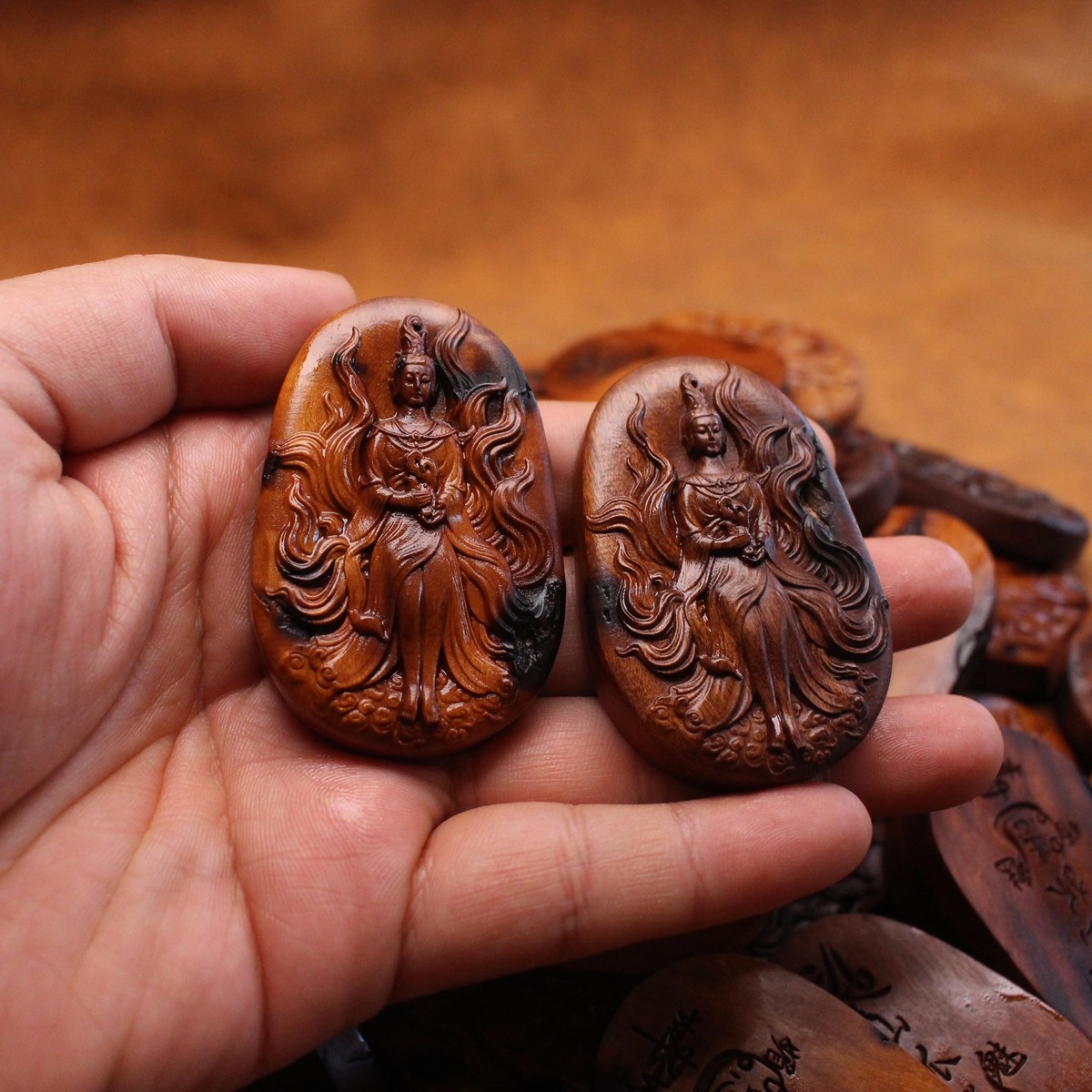 图片[3]-仙狐助运事业有成枣木精雕道系平安无事牌-衔鳞集