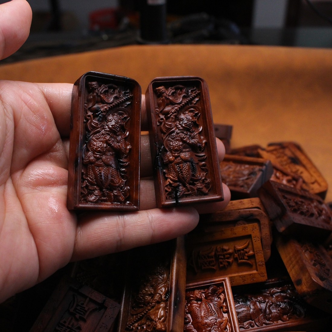 图片[4]-王灵官五雷法牌精雕道系雷击枣木随身护法吊坠-衔鳞集