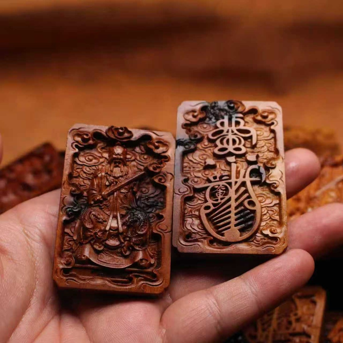 图片[1]-张天师雷击枣木精雕道系镇宅平安无事牌-衔鳞集