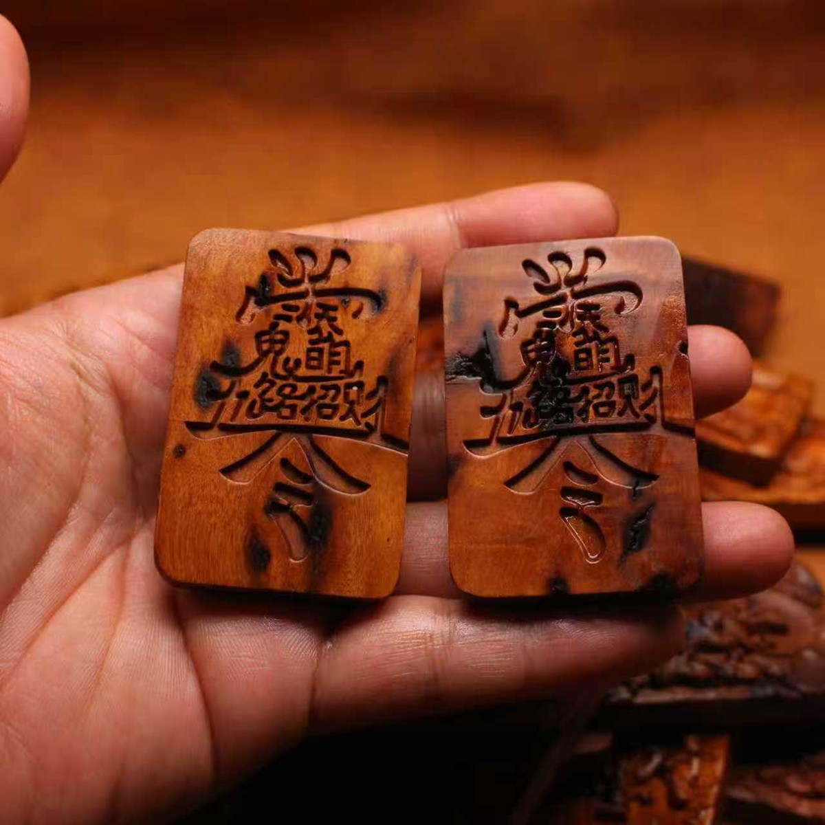 图片[6]-五路财神雷击枣木精雕道系招财平安无事牌-衔鳞集